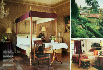 Published interior spread with historic rooms